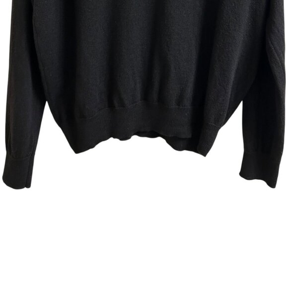 John Ashford Black Italian Merino Wool‎ Mock Neck Sweater Men's size Large - Picture 3 of 6
